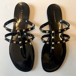 Tahari | Studded Black Rubber Sandal